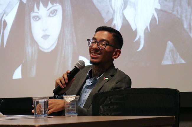 Felipe Oliveira Araujo, egresso do curso de História e estudante de pós-graduação do Assunção, apresenta sua pesquisa durante a II Jornada Filosófica Estudantil.