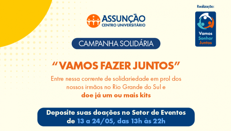 Banner da Campanha Solidária "Vamos Fazer Juntos"