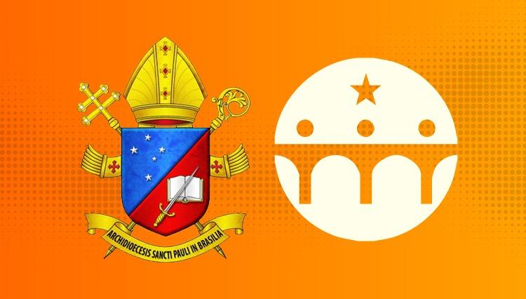 Logotipos da Arquidiocese de São Paulo e do Centro Universitário Assunção