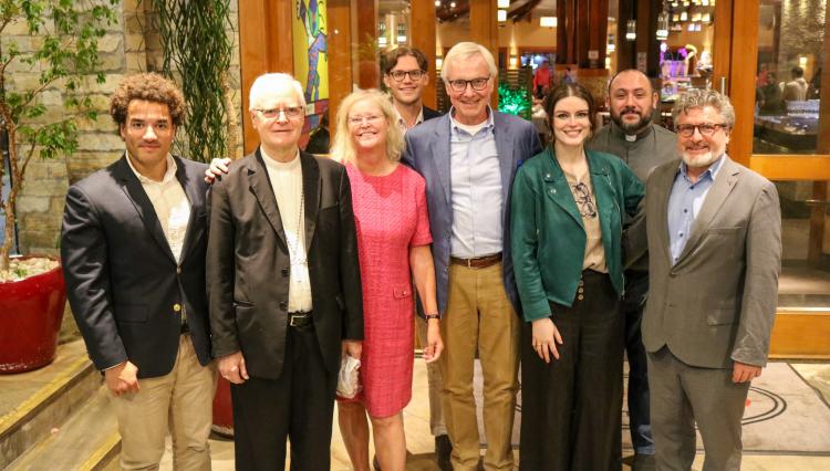 Tobias Noé, Cardeal Dom Odilo Scherer, Susanne Noé, Nicolas Noé, Peter Noé, Prof.ª Dr.ª Karen Ambra, Pe. Rodrigo Pires e Prof. Christoph Käppler. 